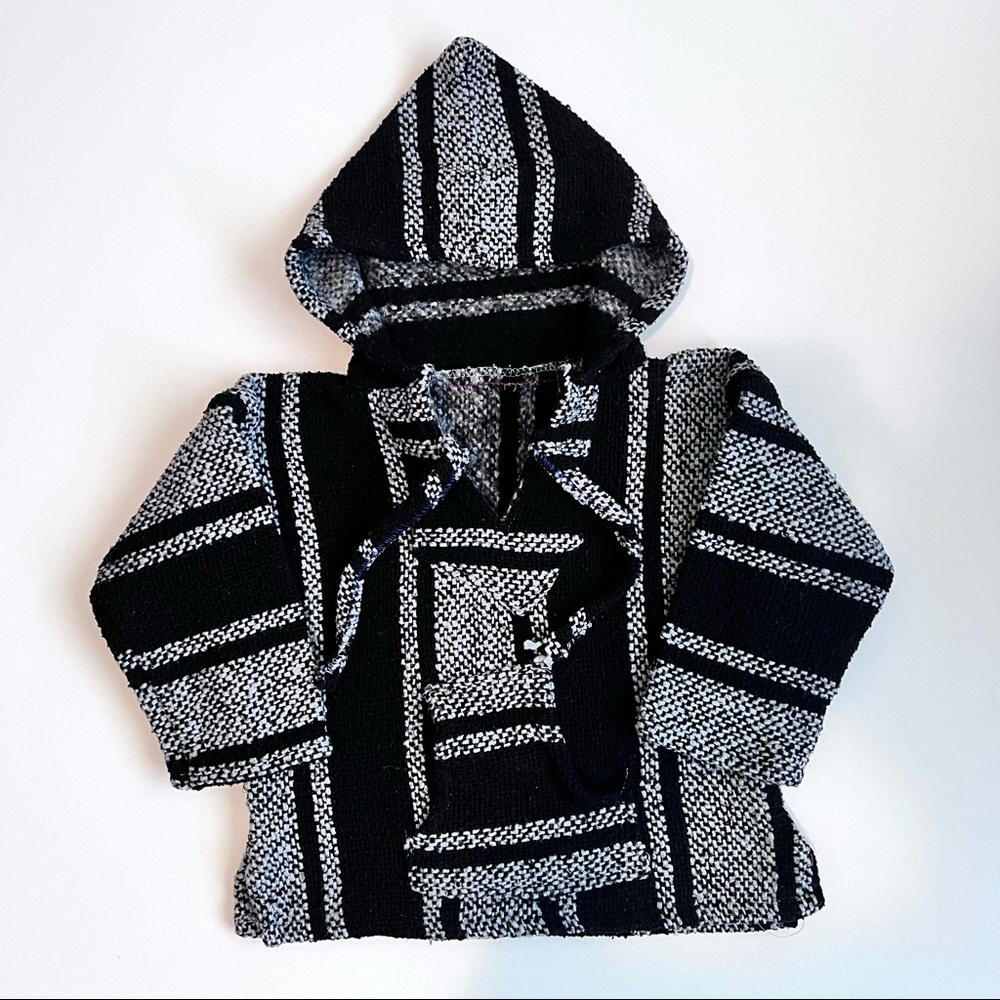 Unisex Mexican Jerga Serpe Hoodie Black and White Baby size 9- 12 Months